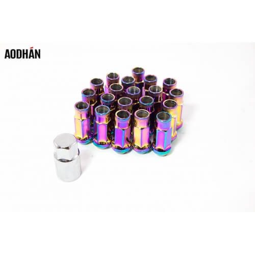 Aodhan XT51 Lug Nuts   Neo Chrome  12x1.25  Open Ended