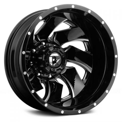 Fuel Dually  Cleaver D239 Rear  Black and Milled  22x8.25  (-150)  8x165.1