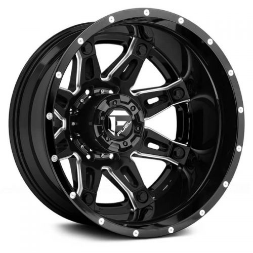 Fuel Dually  Hostage II D232 Rear  Black and Milled  24x8.25  (-160)  8x200