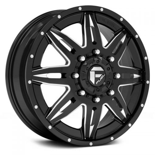 Fuel Dually  Lethal D267 Front  Black and Milled  22x8.25  (+127)  8x165.1