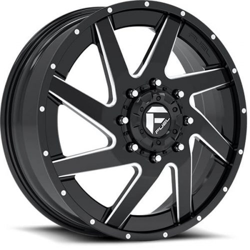 Fuel Dually  Renegade D265 Front  Black and Milled  24x8.25  (+118)  8x210