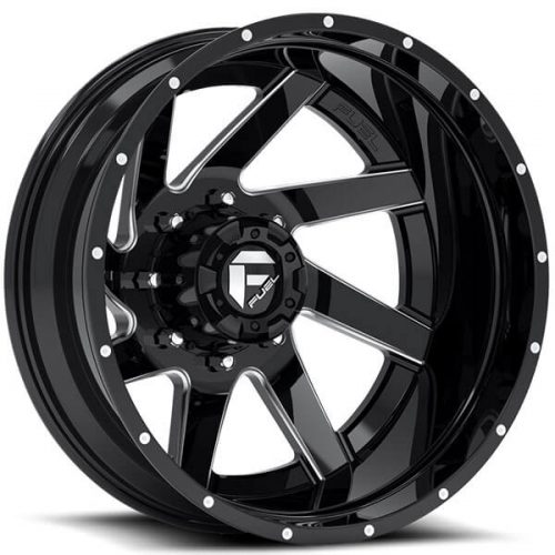 Fuel Dually  Renegade D265 Rear  Black and Milled  24x8.25  (-160)  8x165.1