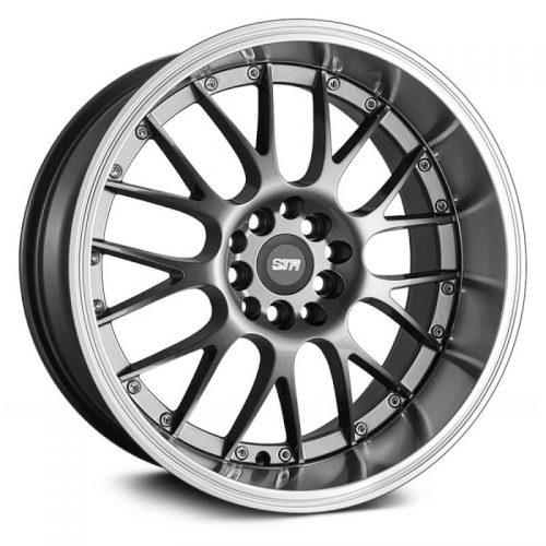 STR Racing  514  Gunmetal with Machined Lip  18x8.5  (+30)  5x100/5x114.3