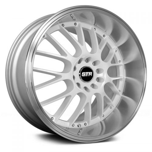 STR Racing  514  White with Machined Lip  18x8.5  (+30)  5x114.3