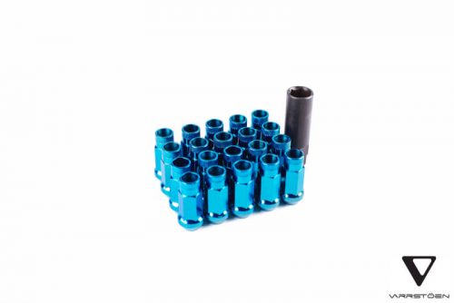 Varrstoen V48 Extended Lug Nuts  Chrome Blue  12x1.25  Open Ended