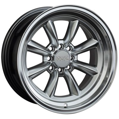 XXR  537  Hyper Silver with Machined Lip  15x8  (+0)  4x100/4x114.3