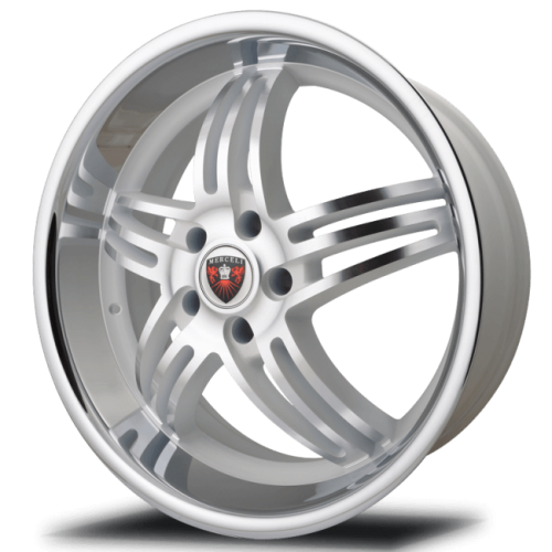 Merceli  M4  Machined Face With Silver Accent And Chrome Lip  20x8.5  (+15)  5x120