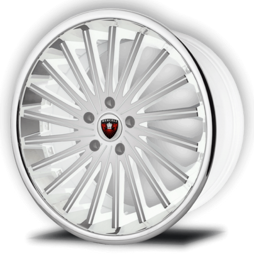 Merceli  M46  Machined Face With White Accent And Chrome Lip  22x8.5  (+32)  5x112