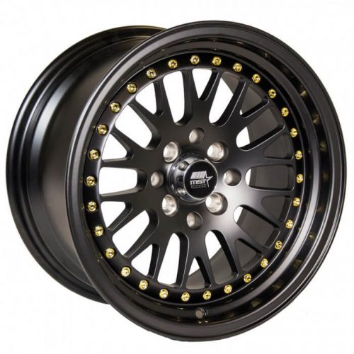 MST Tuner  MT10  Matte Black with Gold Rivets  15x8  (+25)  4x100/4x114.3