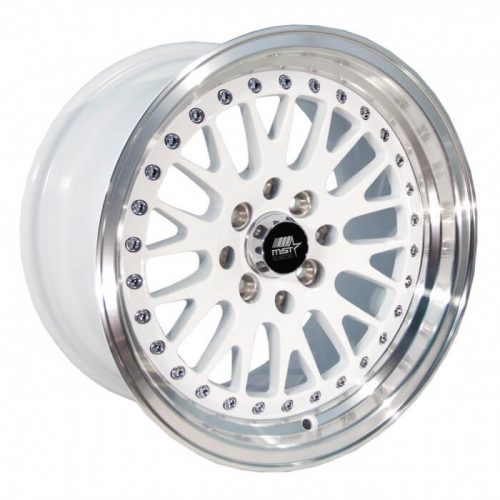 MST Tuner  MT10  White with Machined Lip  15x8  (+25)  4x100/4x114.3