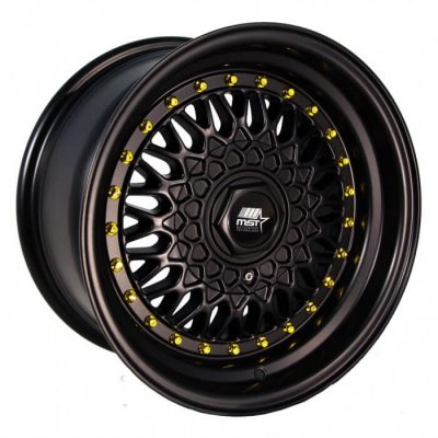 MST Tuner  MT13  Matte Black with Gold Rivets  15x8  (+20)  4x100/4x114.3