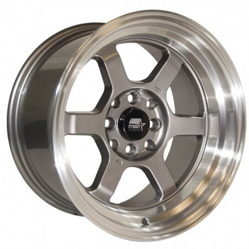 MST Tuner  Time Attack  Gunmetal with Machined Lip  15x8  (+0)  4x100/4x114.3