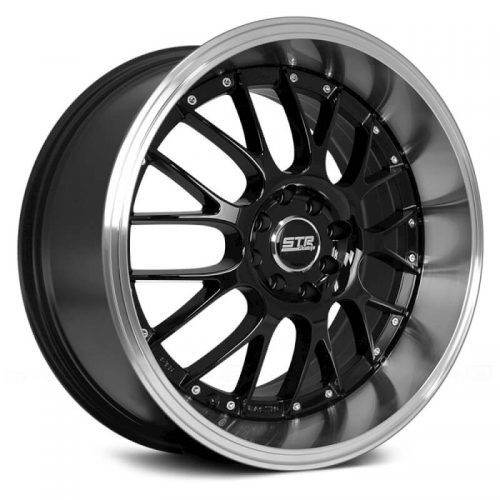 STR Racing  514  Black with Machined Lip  18x8.5  (+30)  5x114.3