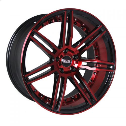 STR Racing  619  Black Candy Red  20x9  (+35)  5x120