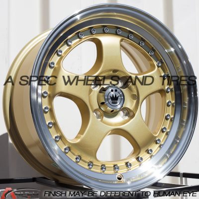 Konig  Candy  Gold with Machined Lip  15x7.5  (+30)  4x100