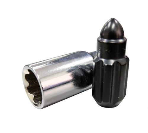 NRG 500 Series Steel Lug Nut Bullet Set  Black 12x1.25 Closed End - Image 5