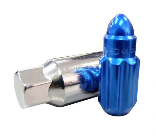 NRG 500 Series Steel Lug Nut Bullet Set  Blue 12x1.25 Closed End - Image 5