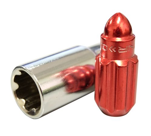 NRG 500 Series Steel Lug Nut Bullet Set  Red 12x1.25 Closed End - Image 5