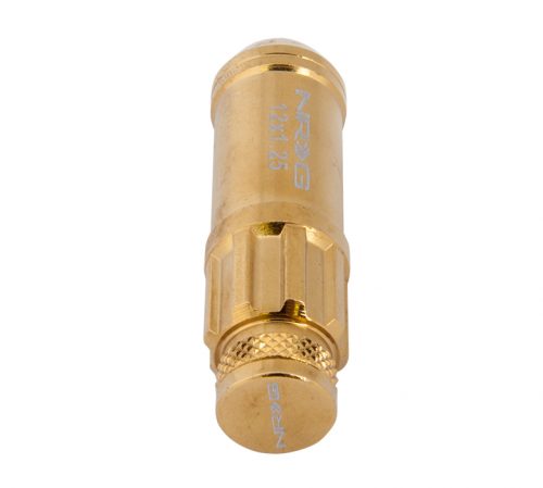 NRG 700 Series Steel Lug Nut w/ dust cap cover Set  Chrome Gold 12x1.25 Open Ended - Image 5