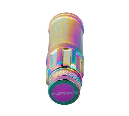 NRG 700 Series Steel Lug Nut w/ dust cap cover Set  Neochrome 12x1.5 Open Ended - Image 5