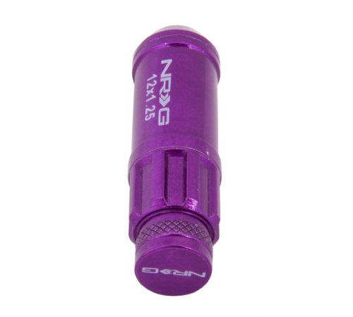 NRG 700 Series Steel Lug Nut w/ dust cap cover Set  Purple 12x1.25 Open Ended - Image 5