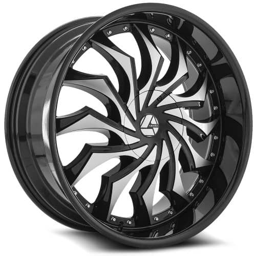 Azara  AZA-515  Gloss Black and Machined  20x8.5  (+35)  5x110/5x114.3