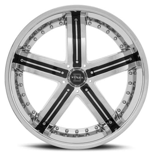 Blade Wheels  BL-404  Chrome with Black Insert  24x9.5  (+15)  BLANK