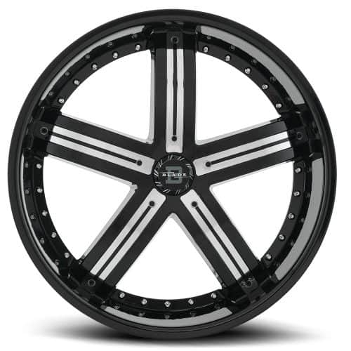 Blade Wheels  BL-404  Gloss Black with Chrome Insert  24x9.5  (+15)  5x115 - Image 2