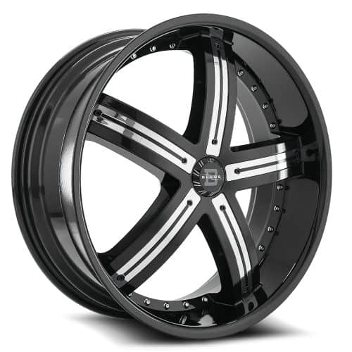 Blade Wheels  BL-404  Gloss Black with Chrome Insert  24x9.5  (+15)  5x115