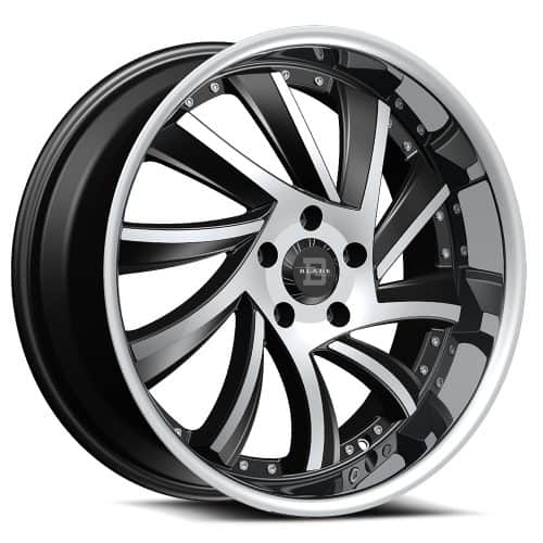 Blade Wheels  BSL-476  Black and Machined with Stainless Steel Lip  22x8.5  (+35)  5x120