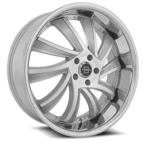 Blade Wheels  BSL-476  Silver Machined with Stainless Steel Lip  22x9.5  (+15)  5x115