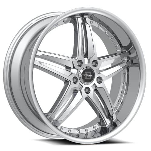 Blade Wheels  BSL-478  Silver Machined with Stainless Steel Lip  22x8.5  (+35)  5x112