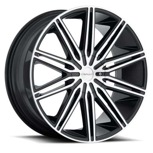 Cavallo  CLV-10  Gloss Black and Machined  22x8.5  (+34)  5x110/5x114.3