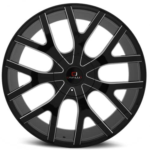 Cavallo  CLV-15  Gloss Black and Milled  18x8  (+35)  5x100/5x114.3