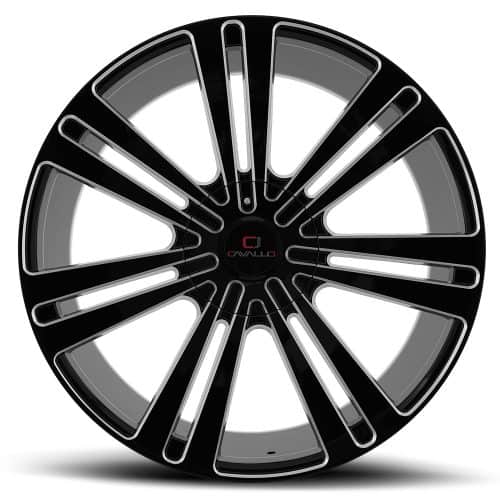 Cavallo  CLV-16  Gloss Black and Milled  22x9.5  (+25)  6x135/6x139.7