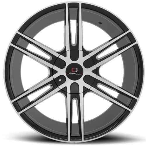 Cavallo  CLV-20  Gloss Black and Machined  22x8.5  (+38)  5x112/5x114.3