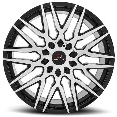 Cavallo  CLV-24  Gloss Black and Machined  22x8.5  (+38)  5x110/5x114.3