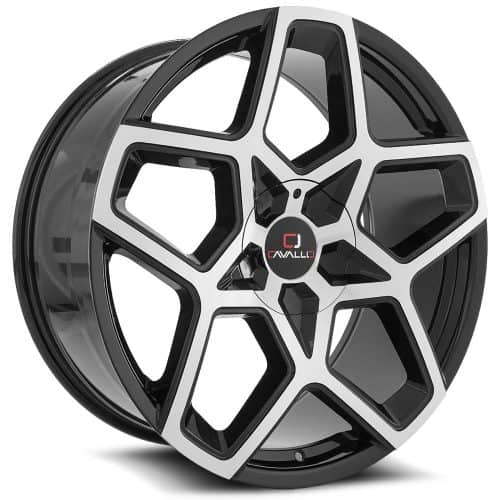 Cavallo  CLV-25  Gloss Black and Machined  20x8.5  (+35)  5x112/5x114.3