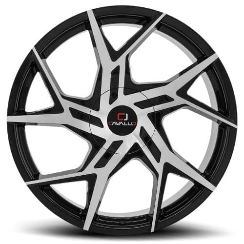 Cavallo  CLV-26  Gloss Black and Machined  22x8.5  (+38)  5x108/5x114.3