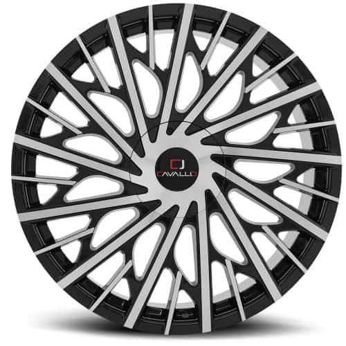 Cavallo  CLV-30  Gloss Black and Machined  20x8.5  (+35)  5x108/5x114.3