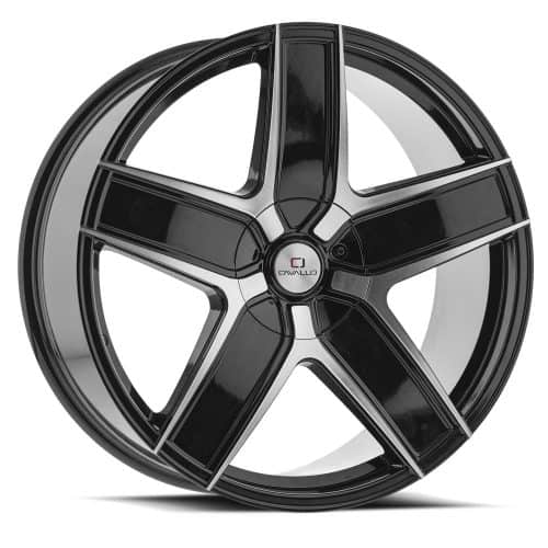 Cavallo  CLV-31  Gloss Black and Machined  22x8.5  (+38)  5x112/5x114.3