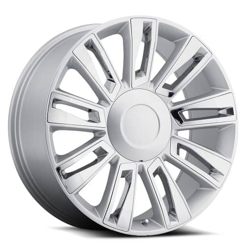 OE Revolution  D-06  Full Silver with Chrome Insert  24x10  (+31)  6x139.7/