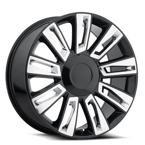 OE Revolution  D-06  Gloss Black with Chrome Insert  24x10  (+31)  6x139.7/