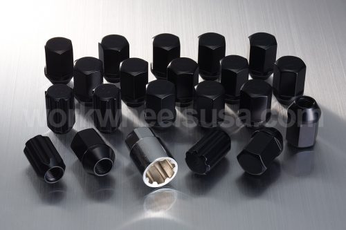 Work RS Type Closed End Lug Nuts Black 12x1.25 - Image 2