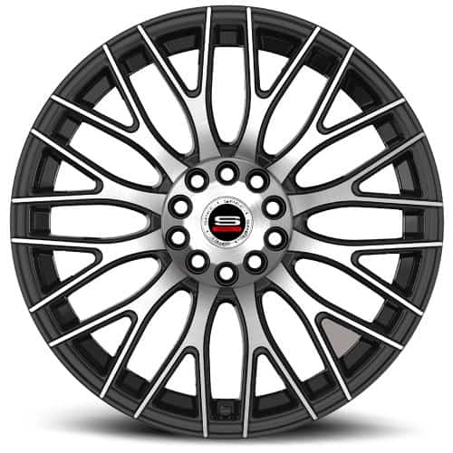 Spec 1  SP-55  Gloss Black and Machined  17x7.5  (+42)  5x100/5x114.3