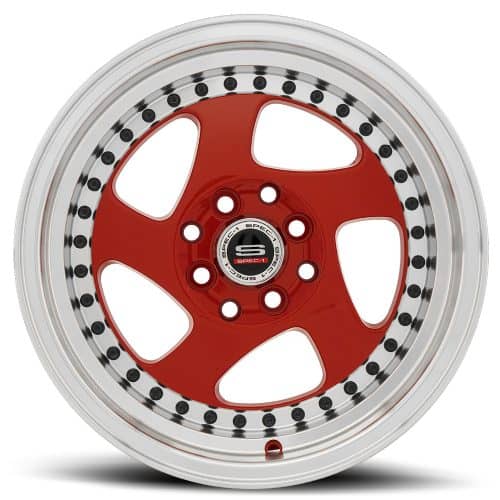 Spec 1  SPT-20  Red and Machined Lip with Black Rivets  15x8  (+20)  4x100/4x114.3