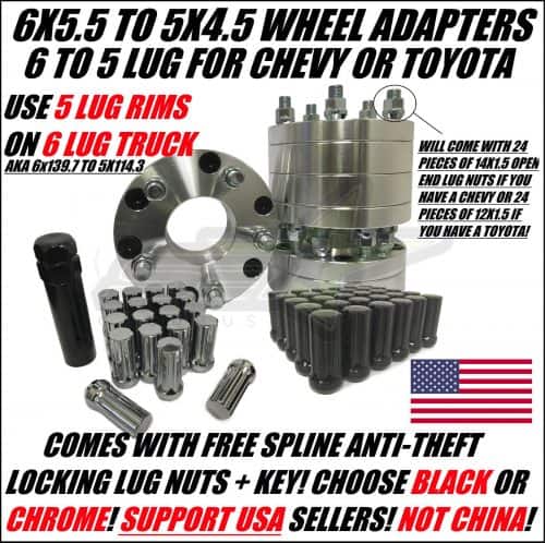 Wheel Adapters Spacer 6 To 5 Lug 6x139.7 To 5x114.3