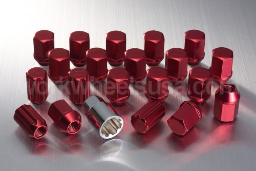 Work RS Type Closed End Lug Nuts Red 12x1.25 - Image 2