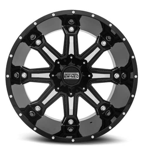 Twisted Wheels  T-23  Black and Machined  20x12  (-44)  5x139.7/5x150