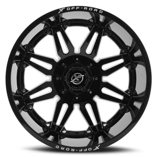 XF Offroad  XF-204  Gloss Gloss Black and Milled  24x14  (-76)  8x165.1/8x170